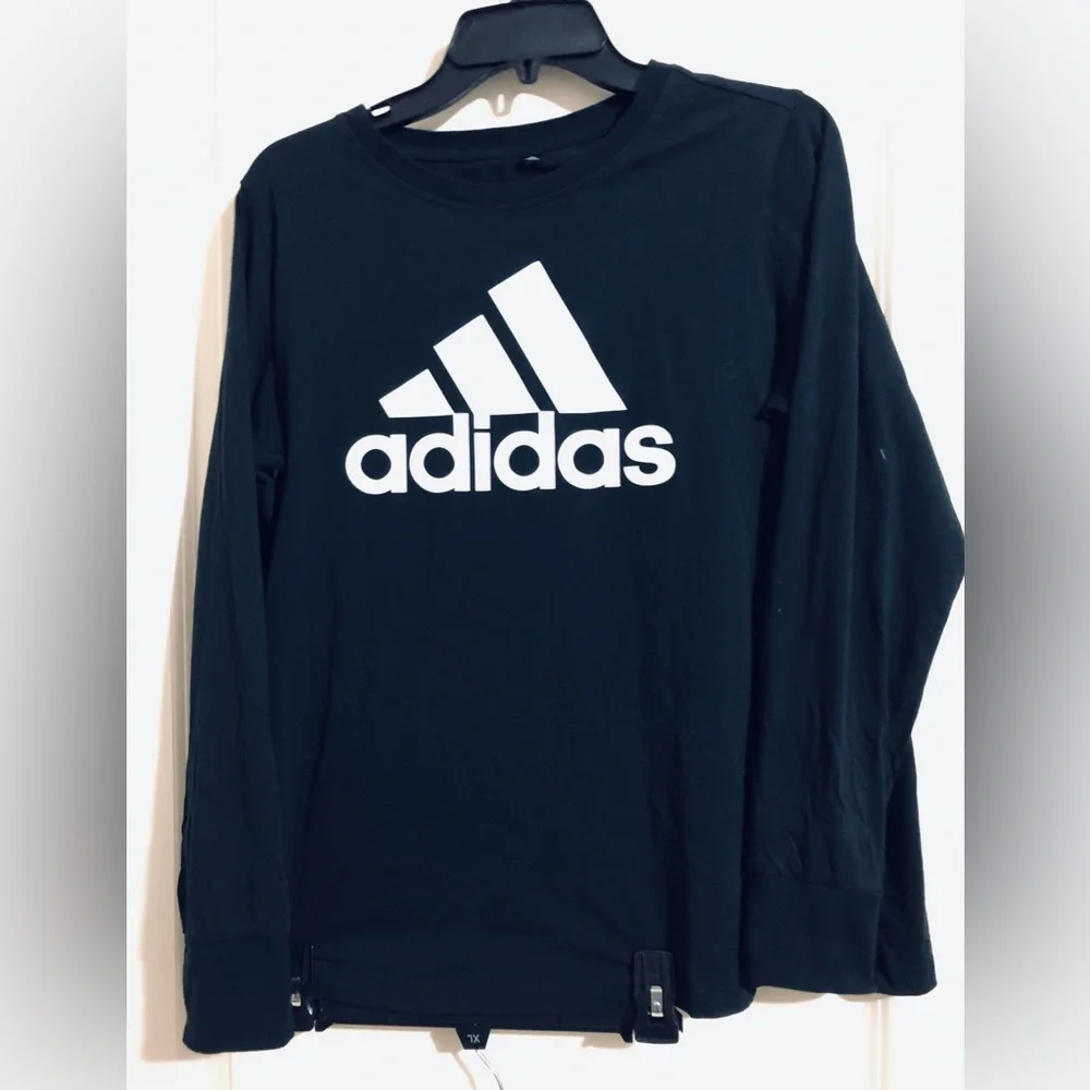 Adidas Black and White Long Sleeve Tee - Picture 1 of 9